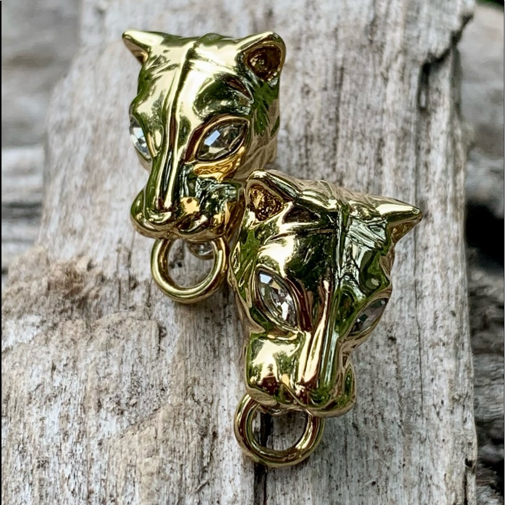 COPY - New Alexis Bittar Panther Head Stud Earrings